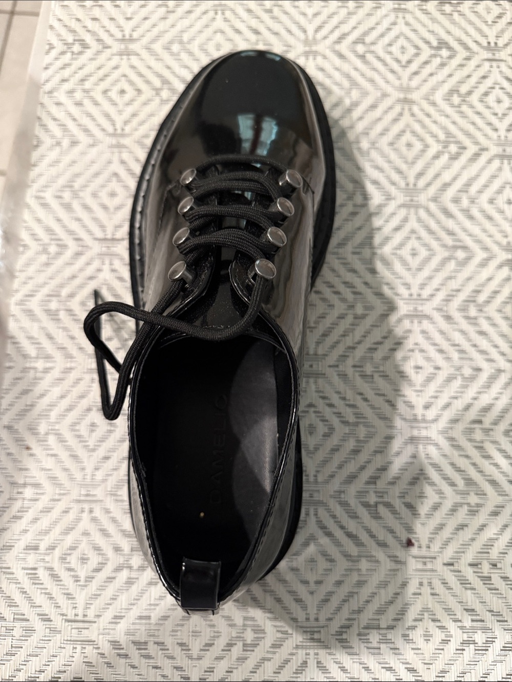 Rocco D'Amelio Black Patent Lace-Up Platform Boot